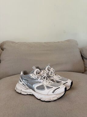 Axel Arigato White and Silver Marathon Trainers. Womens size 8.5.